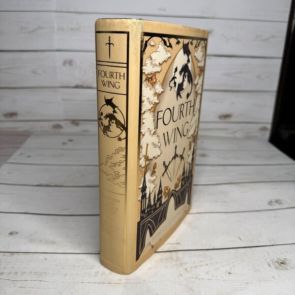 Fourth Wing Rebecca Yarros 2023 1st Print Limited Ed HC Black Edges Dragons - Picture 2 of 14